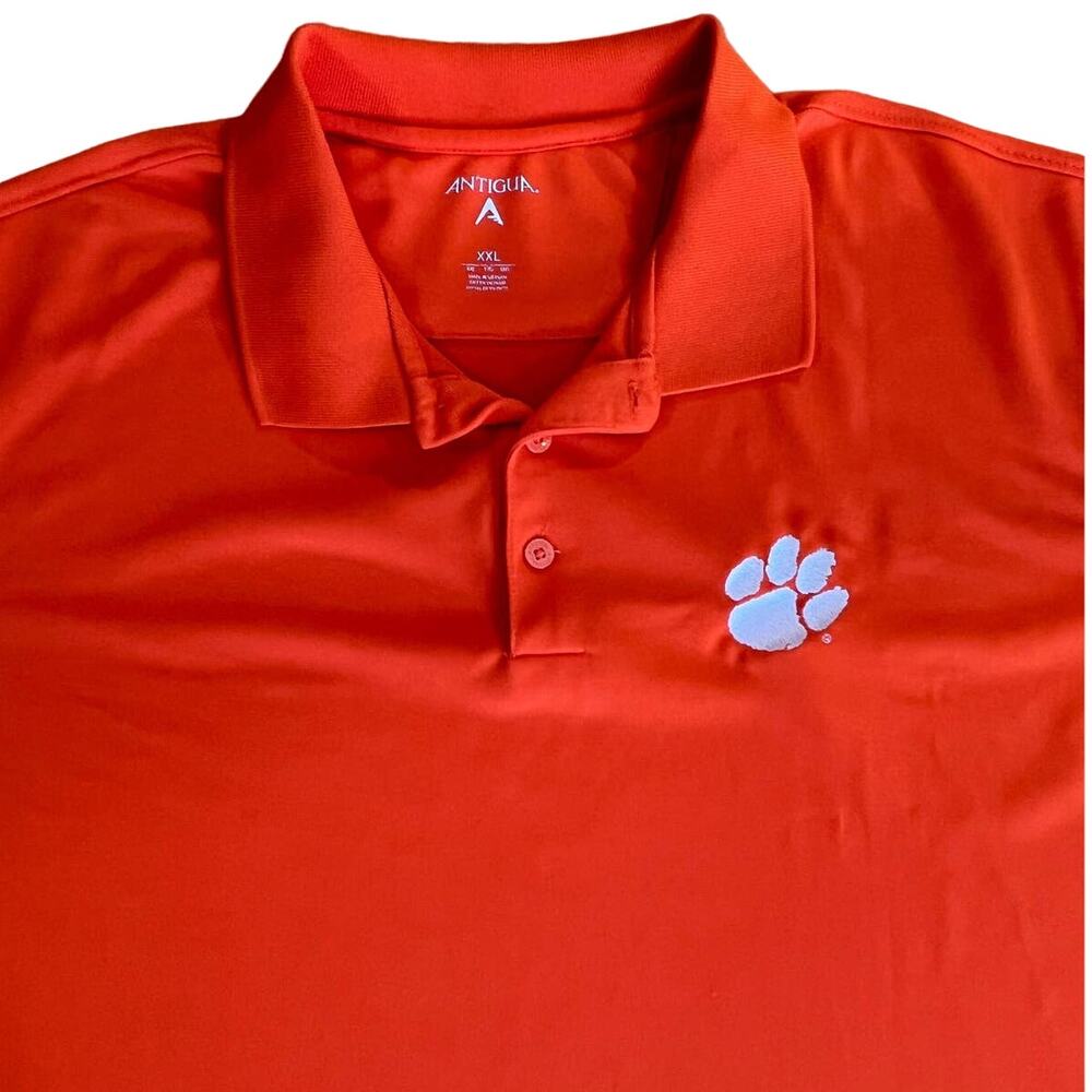Antigua Clemson Tigers Corvette Edition Orange w/White Paw Chest Men's Polo XXL